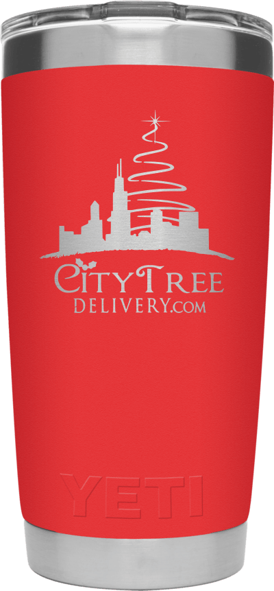 Red 20oz Yeti Rambler with City Tree Logo