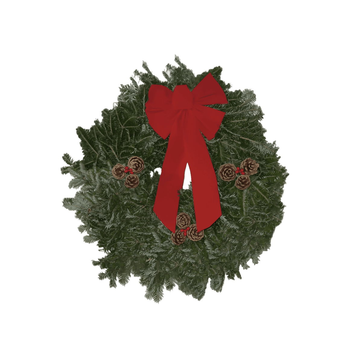 Medium Red Bow for 36 or 48 inch Wreaths