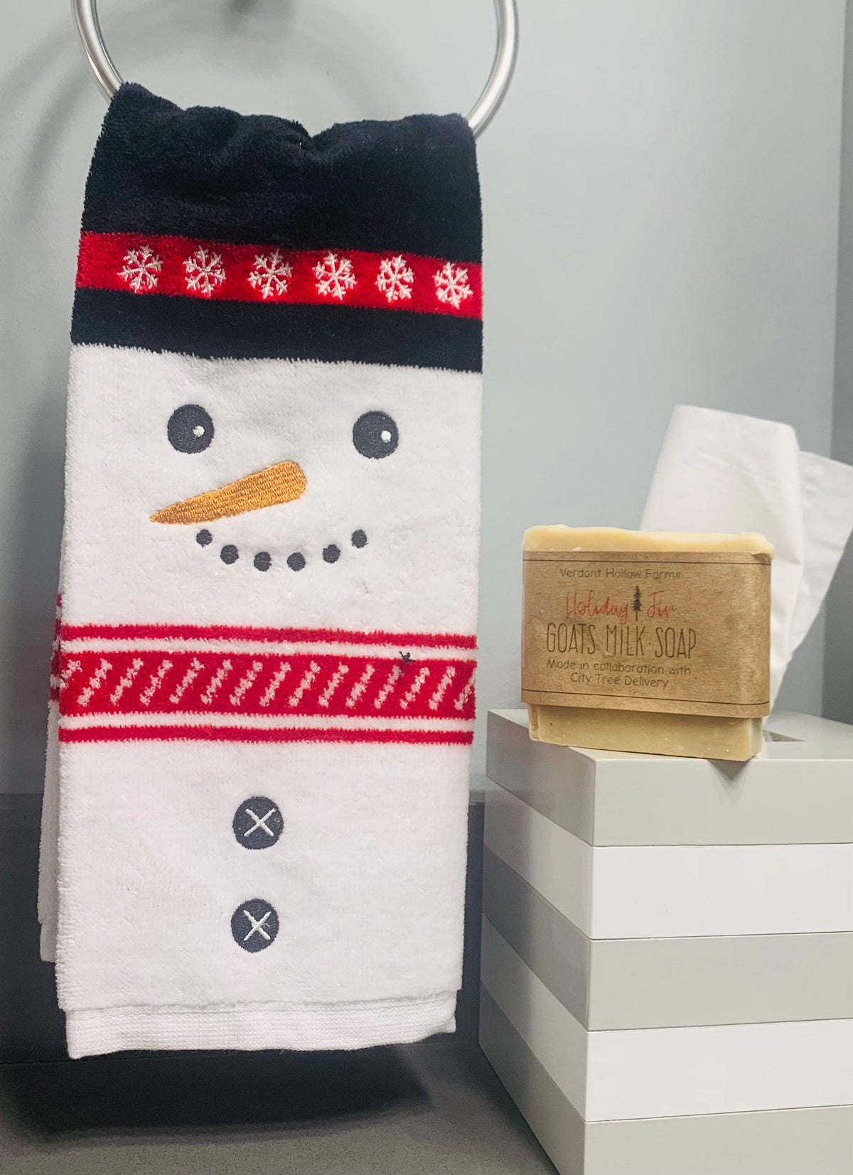 Handmade Holiday Soap infused with our mixed Christmas Greens - City Tree Delivery - Chicagoland Christmas Tree Delivery